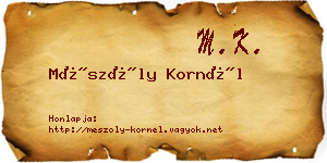 Mészöly Kornél névjegykártya